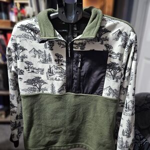 Scenic Print Half-Zip Fleece Sweater Sz XL 3-1004 3-1006